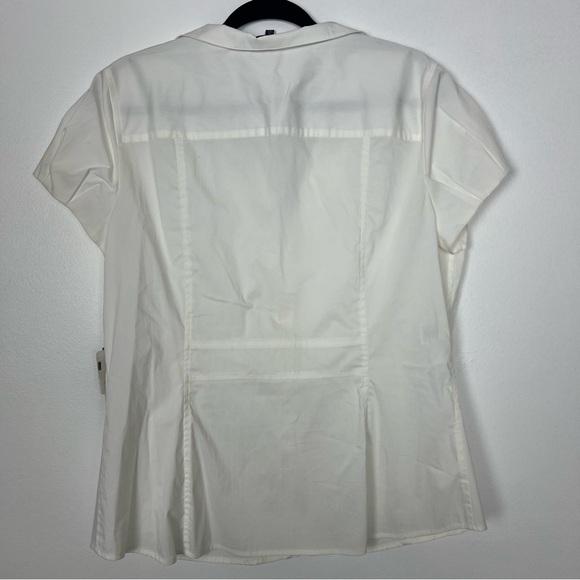 Anne Klein NWT Button Front Blouse Stretch Ivory Professional Office Size 16 - Picture 6 of 8
